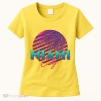 Retro 80's Miami CIty Emblem Women's T-Shirt thumb 0