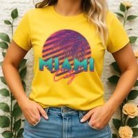 Retro 80's Miami CIty Emblem Women's T-Shirt thumb 2