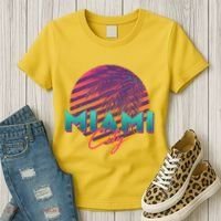 Retro 80's Miami CIty Emblem Women's T-Shirt thumb 3