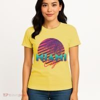 Retro 80's Miami CIty Emblem Women's T-Shirt thumb 4