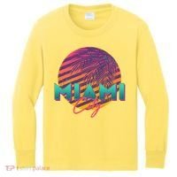 Retro 80's Miami CIty Emblem Kids Long Sleeve Shirt thumb 0