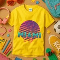 Retro 80's Miami CIty Emblem Kids T-Shirt thumb 3