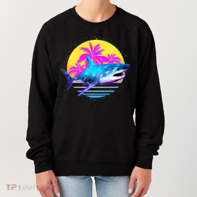 Retro 80s Polygon Shark Women's Sweatshirt