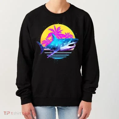Retro 80s Polygon Shark Women's Sweatshirt