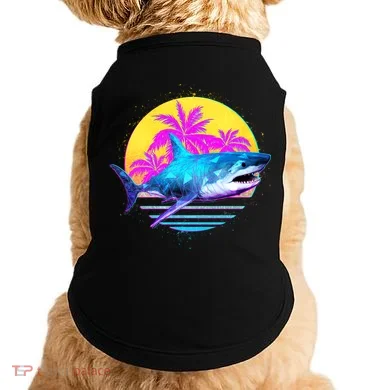 Retro 80s Polygon Shark Doggie Tank