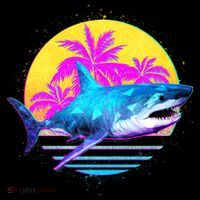 Retro 80s Polygon Shark USA-Made Doggie Bandana thumb 2