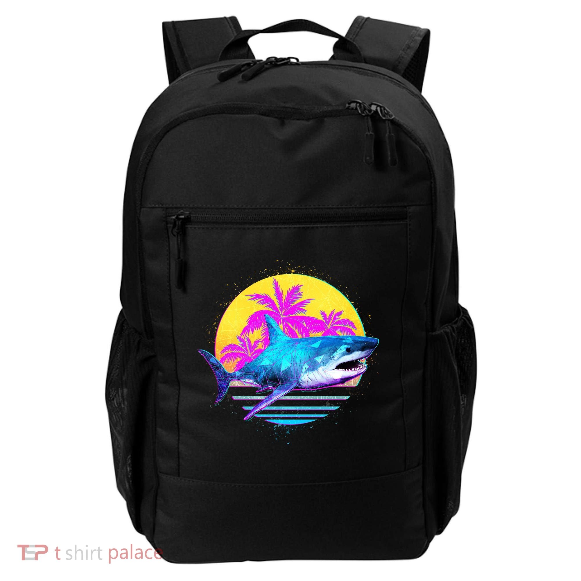 Retro 80s Polygon Shark Backpack