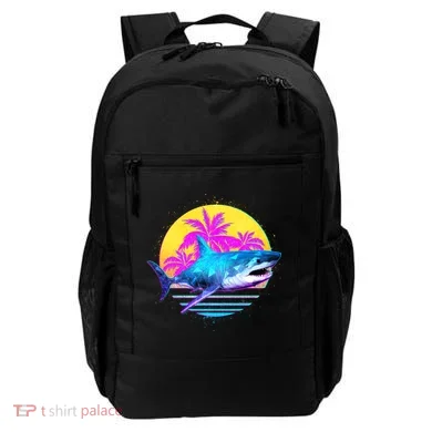 Retro 80s Polygon Shark Backpack