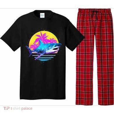 Retro 80s Polygon Shark Pajama Set
