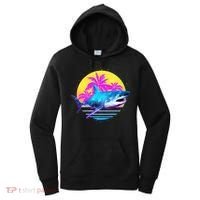 Retro 80s Polygon Shark Women's Hoodie thumb 0
