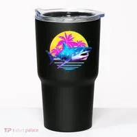 Retro 80s Polygon Shark Tumbler thumb 0