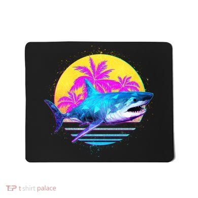 Retro 80s Polygon Shark Mousepad