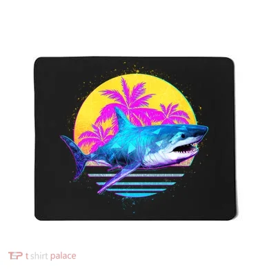 Retro 80s Polygon Shark Mousepad