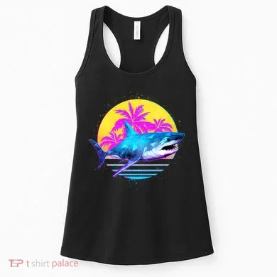 Retro 80s Polygon Shark Women's Tank Top
