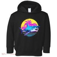 Retro 80s Polygon Shark Toddler Hoodie thumb 0