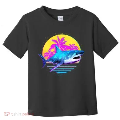 Retro 80s Polygon Shark Toddler T-Shirt