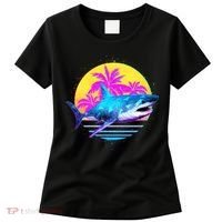 Retro 80s Polygon Shark Women's T-Shirt thumb 0