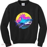 Retro 80s Polygon Shark Kids Sweatshirt thumb 0
