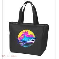Retro 80s Polygon Shark Tote Bag thumb 3