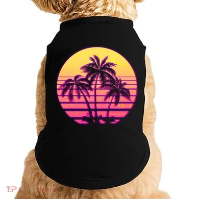 Retro 80's Sunset Palms Doggie Tank