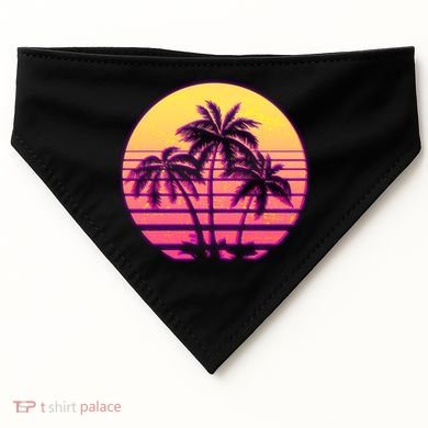 Retro 80's Sunset Palms USA-Made Doggie Bandana