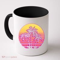 Retro 80's Sunset Palms Coffee Mug thumb 0