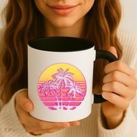 Retro 80's Sunset Palms Coffee Mug thumb 3