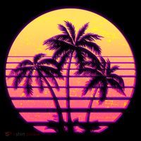 Retro 80's Sunset Palms Coffee Mug thumb 5