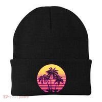 Retro 80's Sunset Palms Beanie thumb 0
