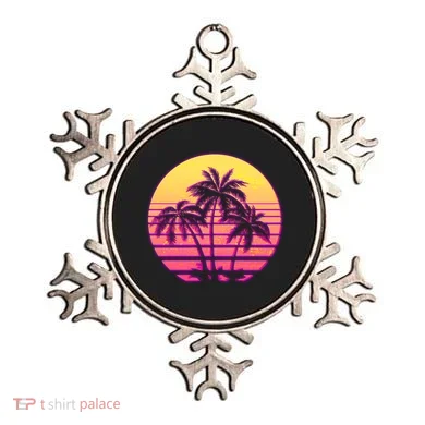 Retro 80's Sunset Palms Ornament