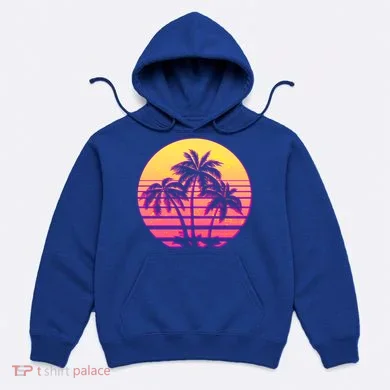 Retro 80's Sunset Palms Hoodie