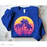 Retro 80's Sunset Palms Sweatshirt thumb 2