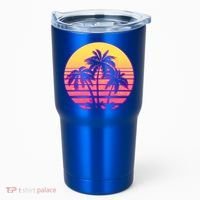 Retro 80's Sunset Palms Tumbler thumb 0