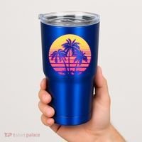 Retro 80's Sunset Palms Tumbler thumb 2