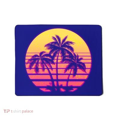 Retro 80's Sunset Palms Mousepad