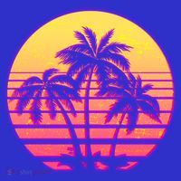 Retro 80's Sunset Palms Mousepad thumb 1