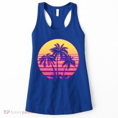 Retro 80's Sunset Palms Women's Tank Top