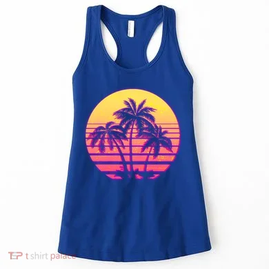 Retro 80's Sunset Palms Women's Tank Top