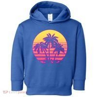Retro 80's Sunset Palms Toddler Hoodie thumb 0