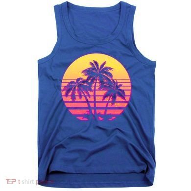 Retro 80's Sunset Palms Tank Top
