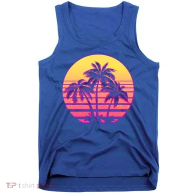 Retro 80's Sunset Palms Tank Top