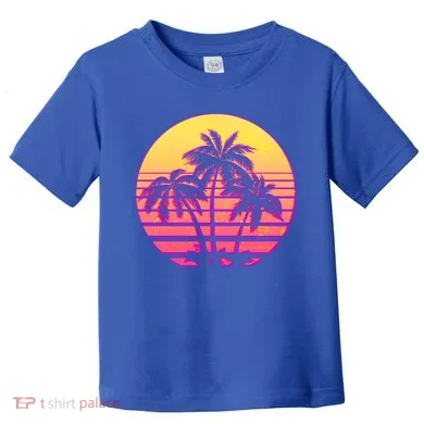 Retro 80's Sunset Palms Toddler T-Shirt