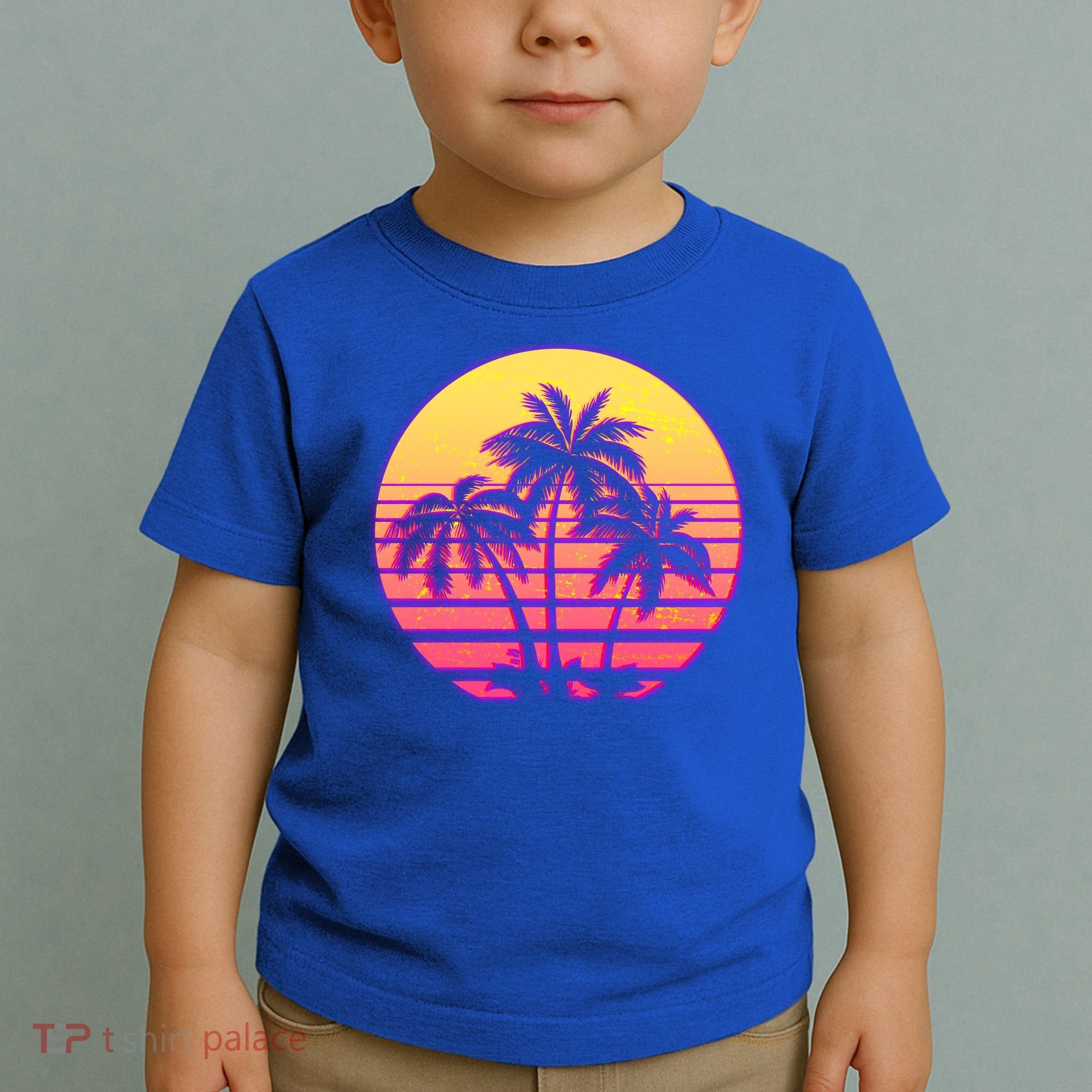 Retro 80's Sunset Palms Toddler T-Shirt