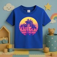 Retro 80's Sunset Palms Toddler T-Shirt thumb 3
