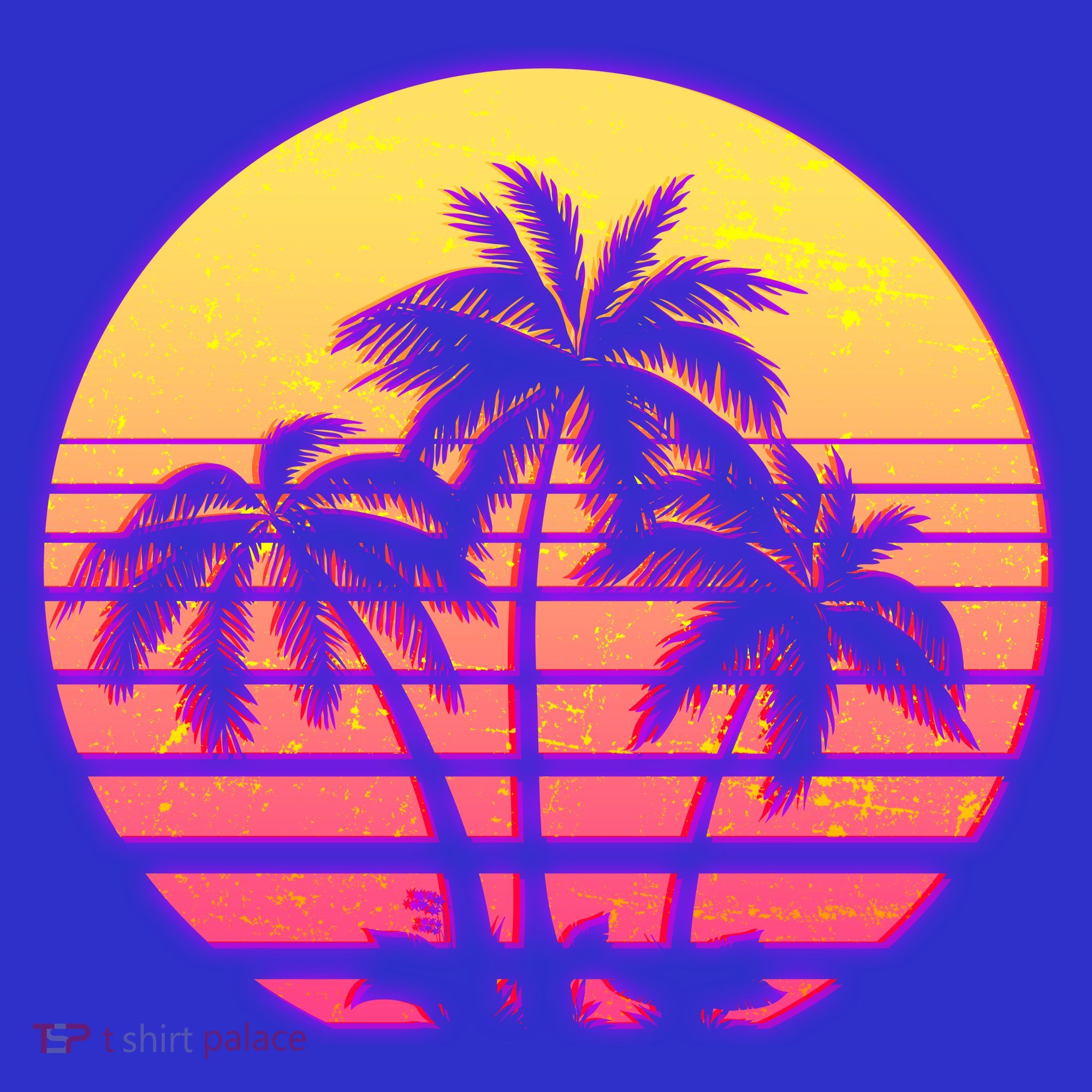 Retro 80's Sunset Palms Women's Long Sleeve Shirt