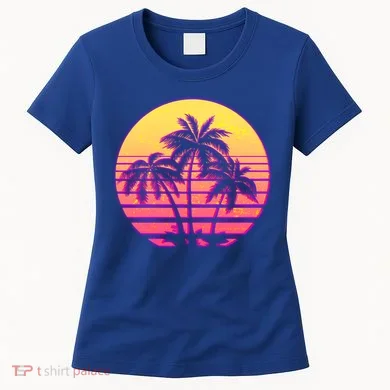 Retro 80's Sunset Palms Women's T-Shirt