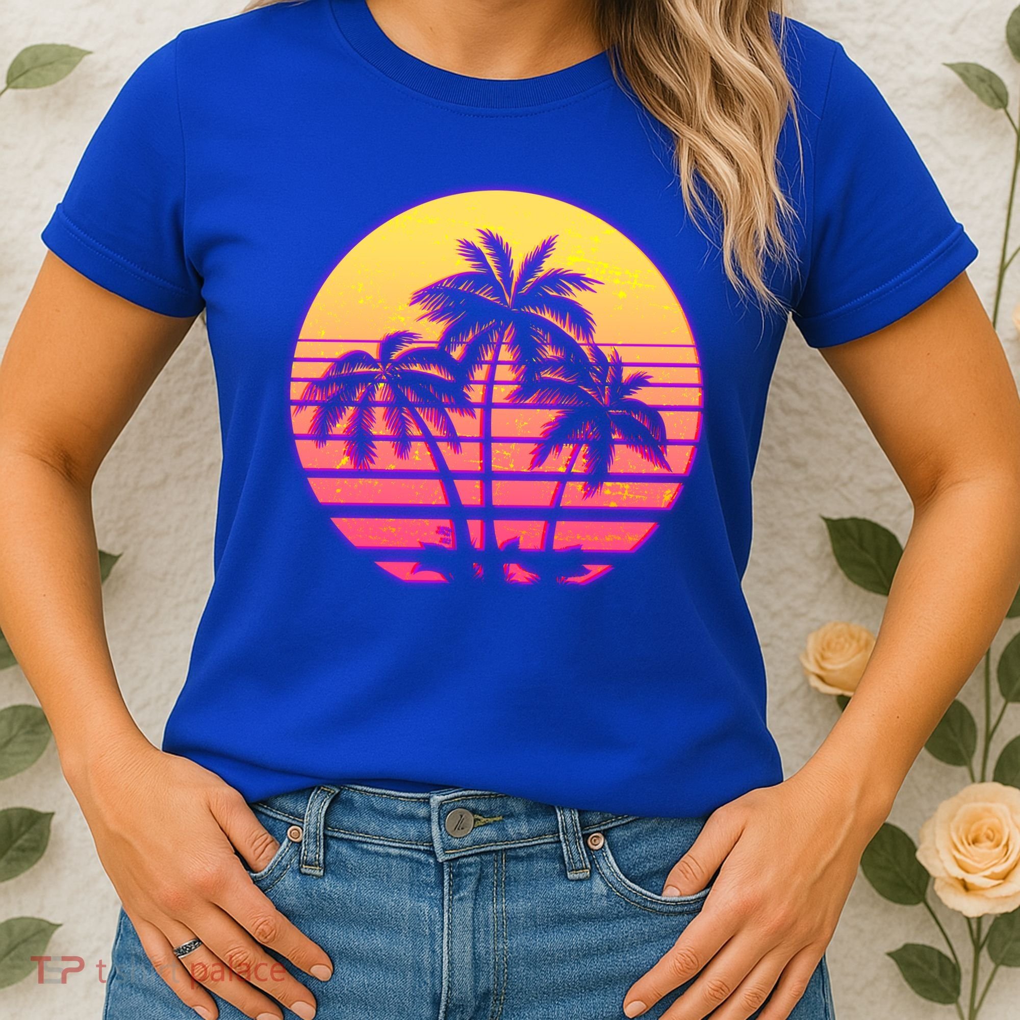 Retro 80's Sunset Palms Women's T-Shirt