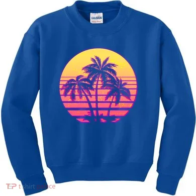 Retro 80's Sunset Palms Kids Sweatshirt
