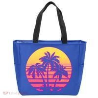 Retro 80's Sunset Palms Tote Bag thumb 0