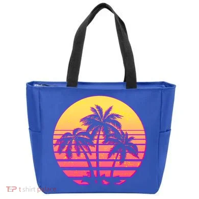 Retro 80's Sunset Palms Tote Bag